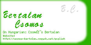 bertalan csomos business card